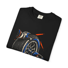 Wheel Swap Tee folded front print detail
