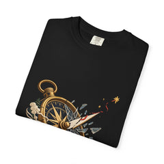 Break the Compass Tee folded front print detail