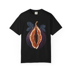 Fig Cathedral Tee large front print on a Black Comfort Colors 1717 tee