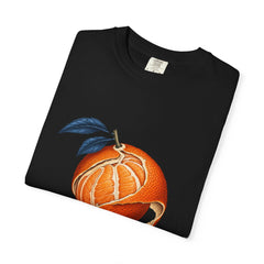 Orange Unwound Tee folded front print detail