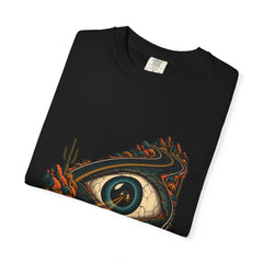 Roadside Eye Tee folded front print detail