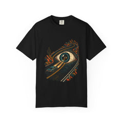 Roadside Eye Tee large front print on a Black Comfort Colors 1717 tee
