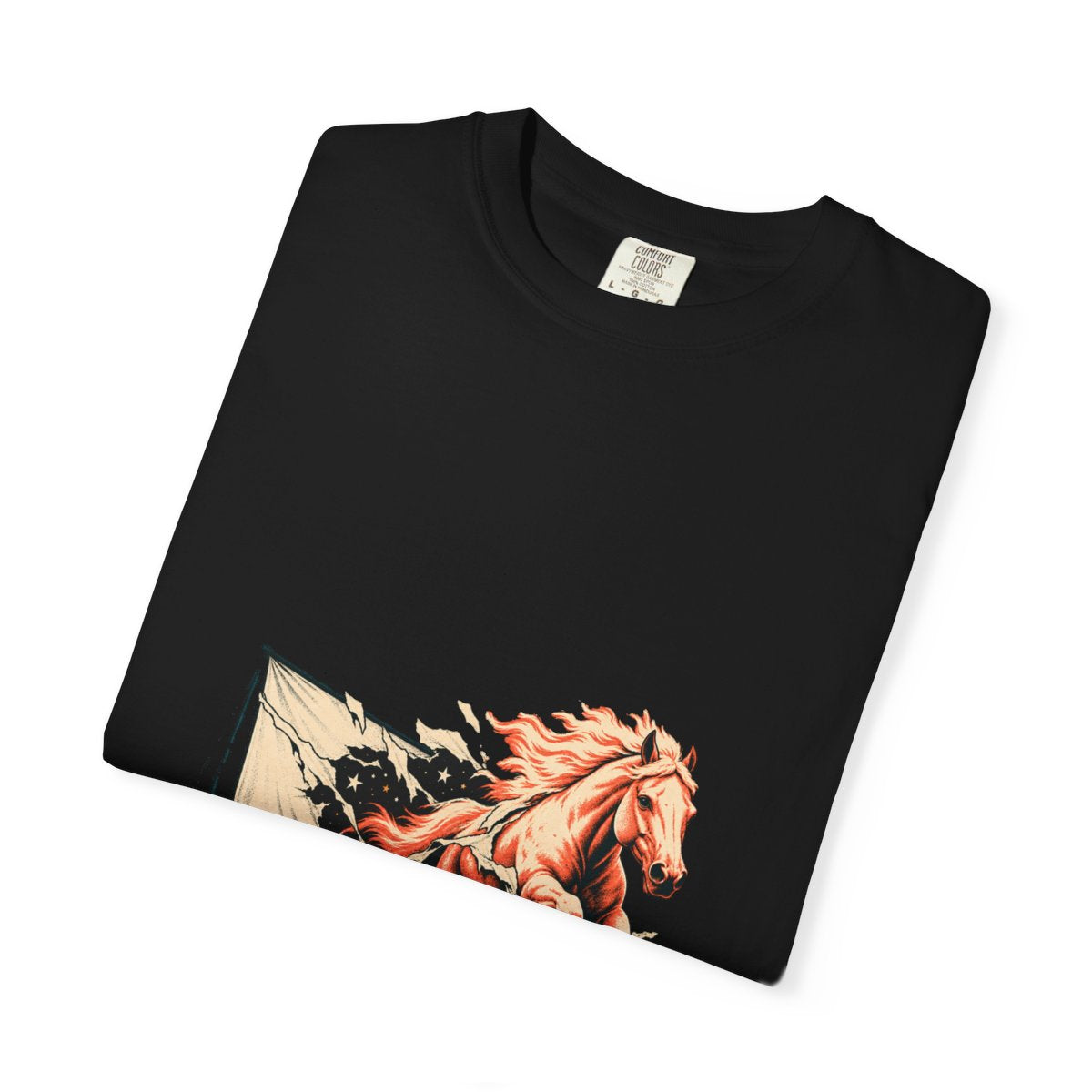 Screen Stallion Tee folded front print detail