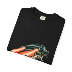 Tail Light Comet Tee folded front print detail