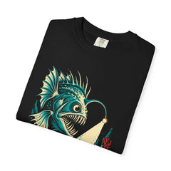 Angler Beacon Tee folded front print detail