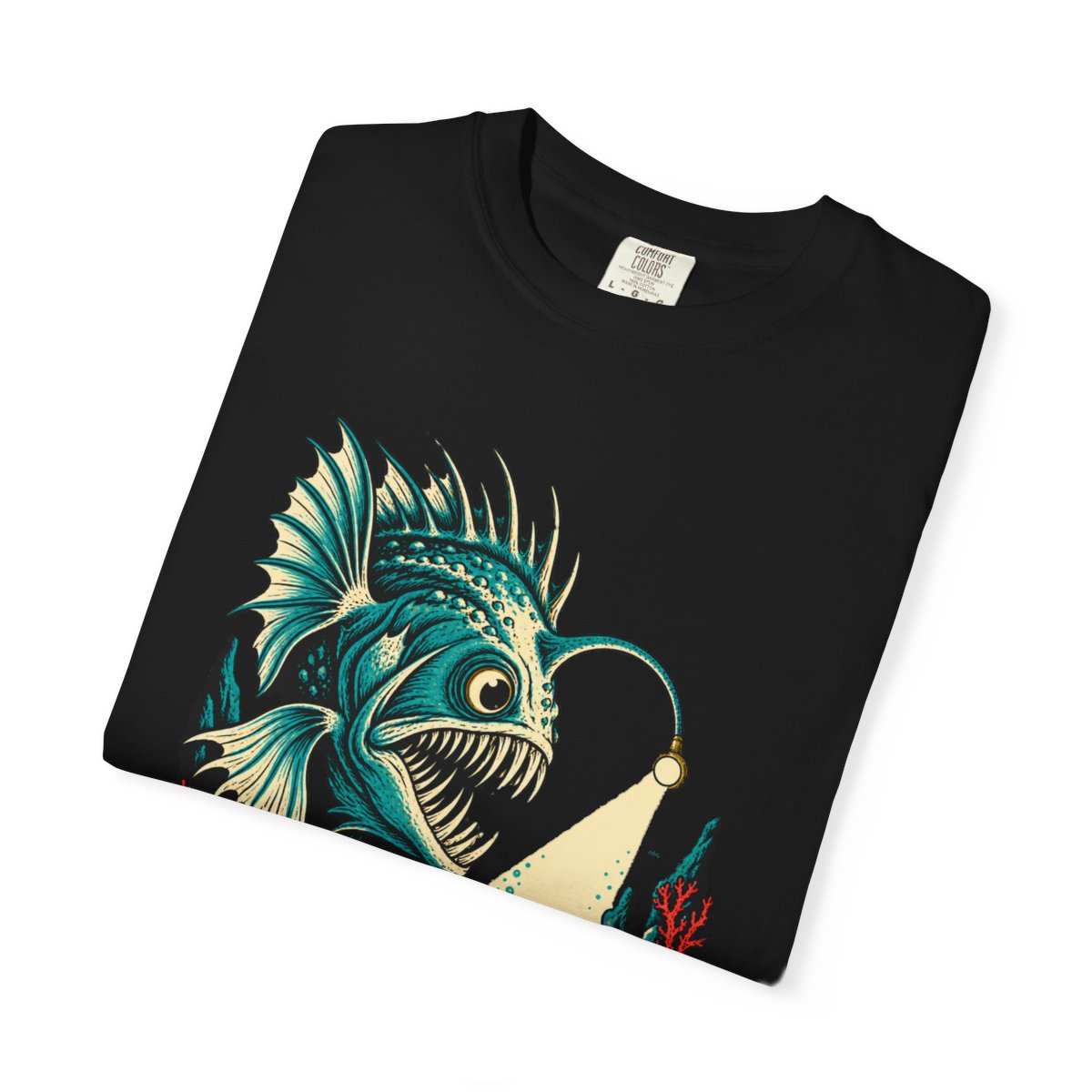 Angler Beacon Tee folded front print detail