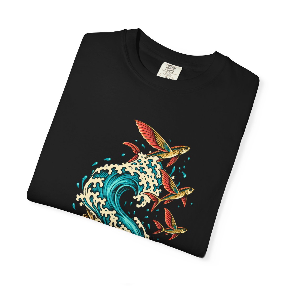 Conch Surge Tee folded front print detail