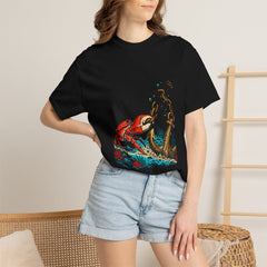 Crab Takes Anchor Tee worn Printify context view on a Black Comfort Colors 1717 tee