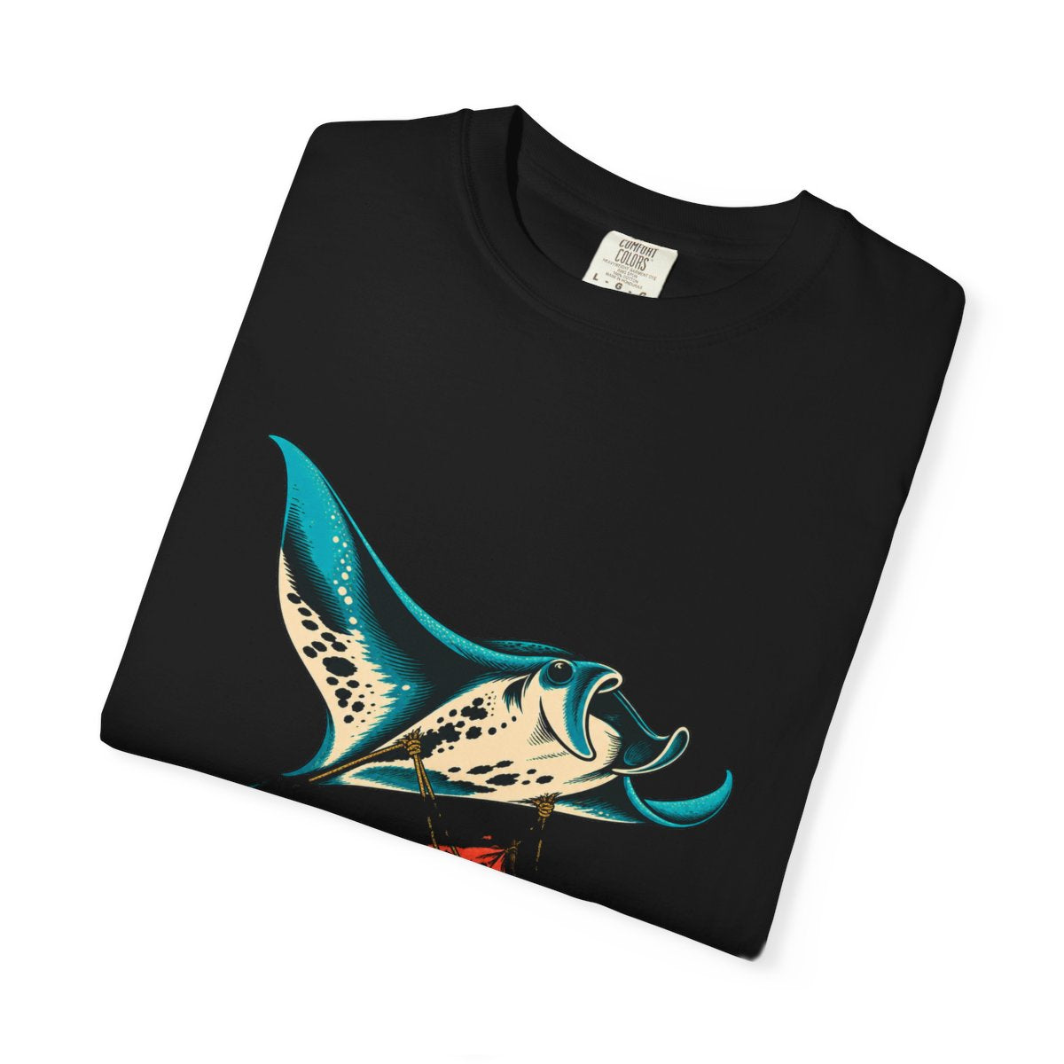 Manta Sail Tee folded front print detail