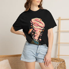 Candy Cyclone Tee worn Printify context view on a Black Comfort Colors 1717 tee