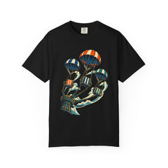 Swing Flight Tee large front print on a Black Comfort Colors 1717 tee