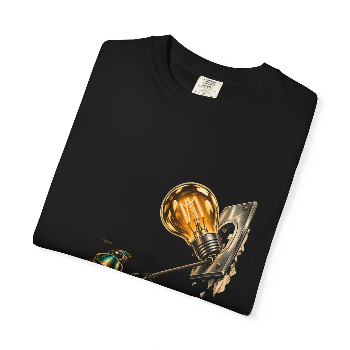 Bulb Bandit Tee folded front print detail