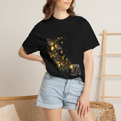 Flash Escape Tee worn Printify context view on a Black Comfort Colors 1717 tee