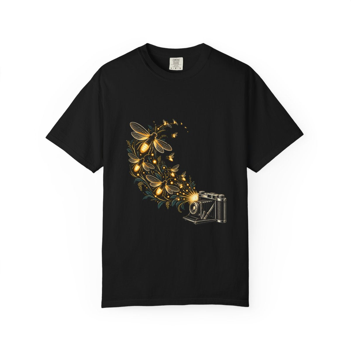 Flash Escape Tee large front print on a Black Comfort Colors 1717 tee