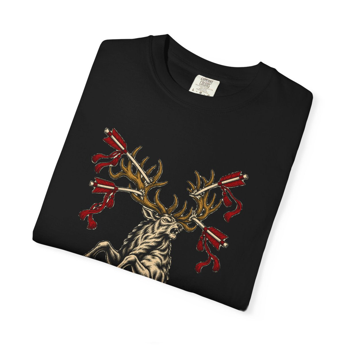Antlers Up Tee folded front print detail