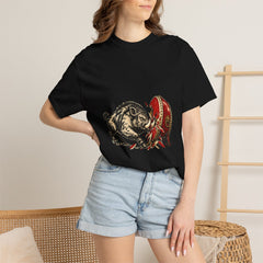 Drum Crash Tee worn Printify context view on a Black Comfort Colors 1717 tee