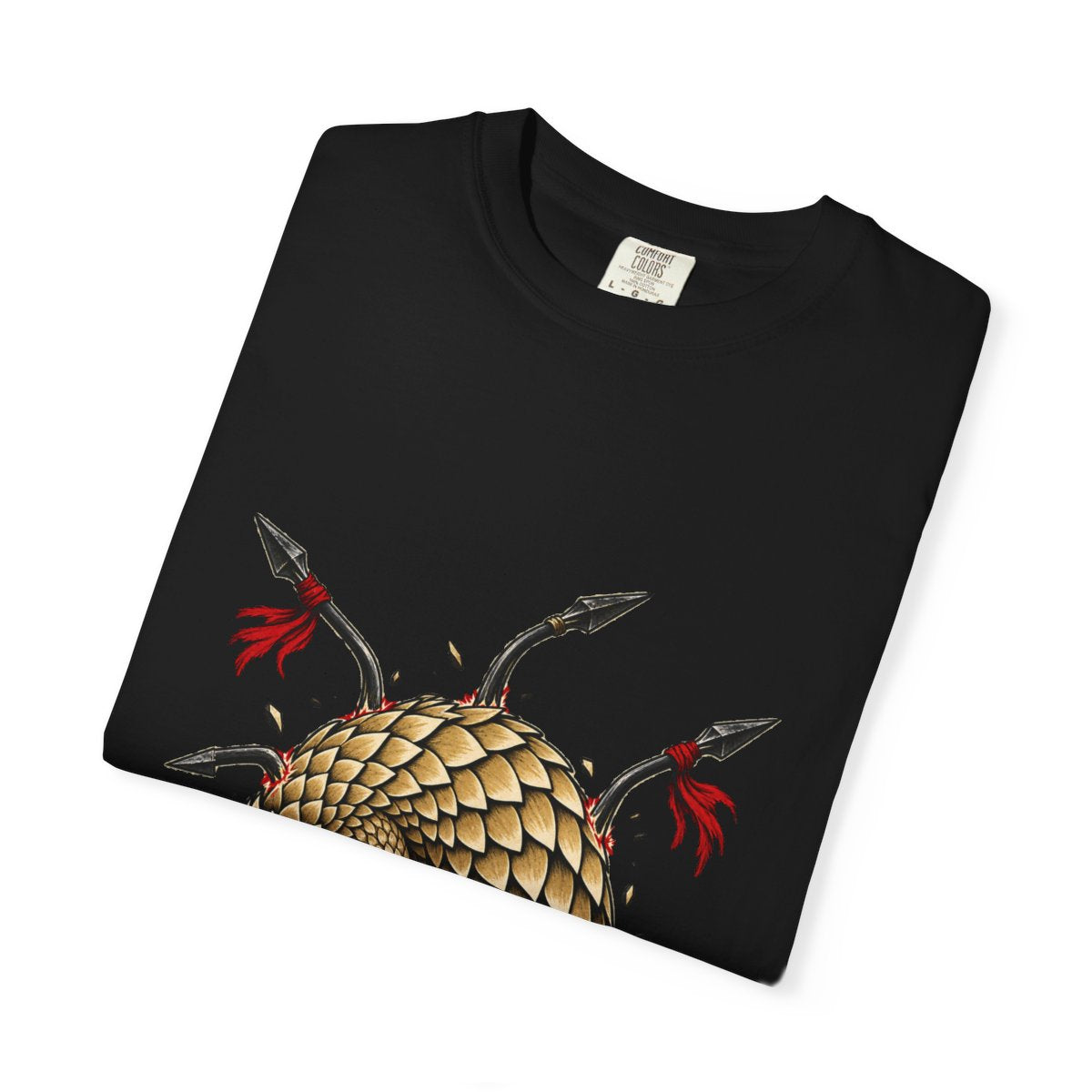 Pangolin Guard Tee folded front print detail