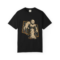 Chalk Giant Tee large front print on a Black Comfort Colors 1717 tee