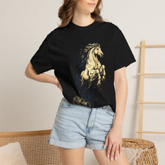 Ink Stallion Tee worn Printify context view on a Black Comfort Colors 1717 tee