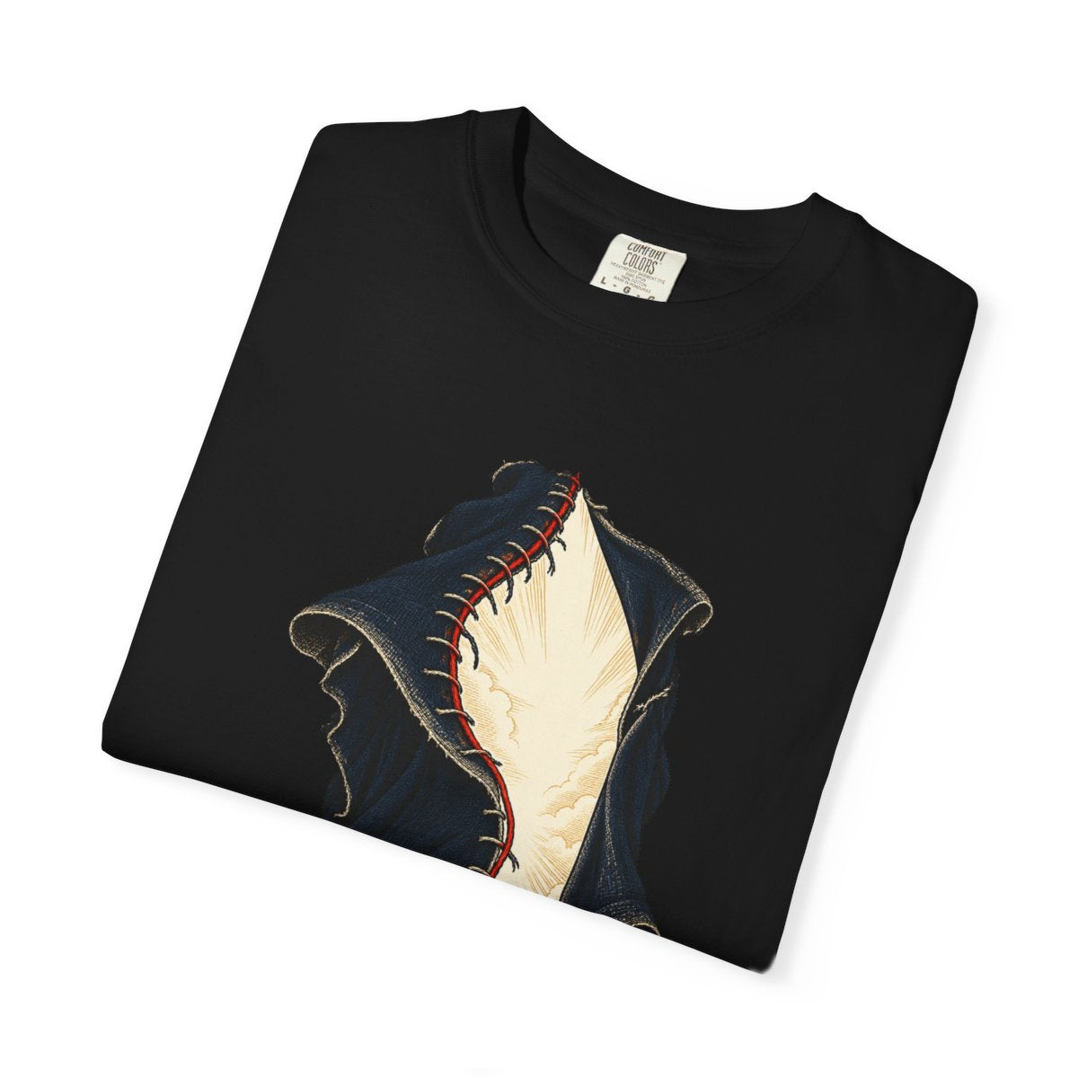 Unravel Tee folded front print detail