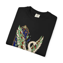 Glass Swan Tee folded front print detail