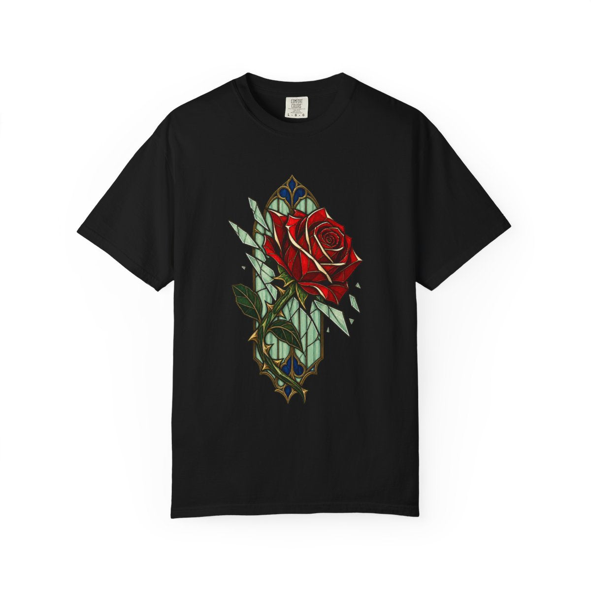 Ruby Rose Tee large front print on a Black Comfort Colors 1717 tee