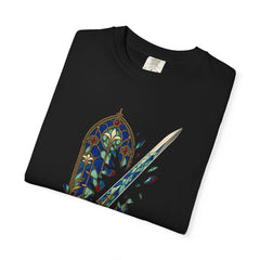 Window Sword Tee folded front print detail