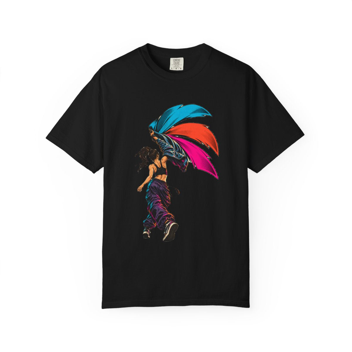 Paint the Air Tee large front print on a Black Comfort Colors 1717 tee