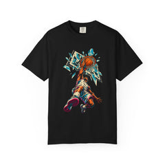 Rim Crash Tee large front print on a Black Comfort Colors 1717 tee