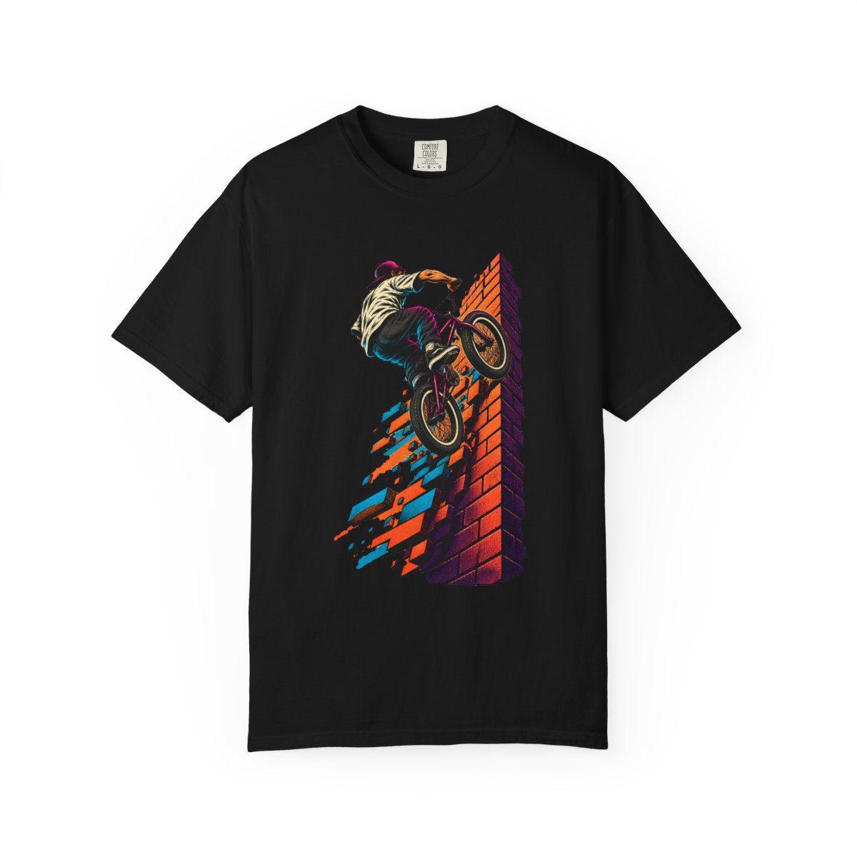 Wallride Tee large front print on a Black Comfort Colors 1717 tee