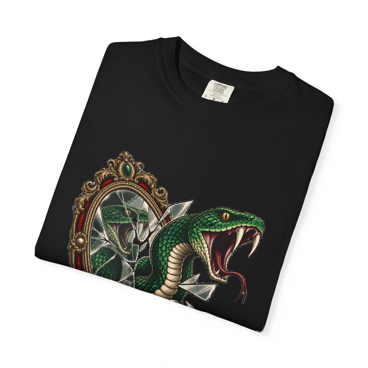 Mirror Fang Tee folded front print detail