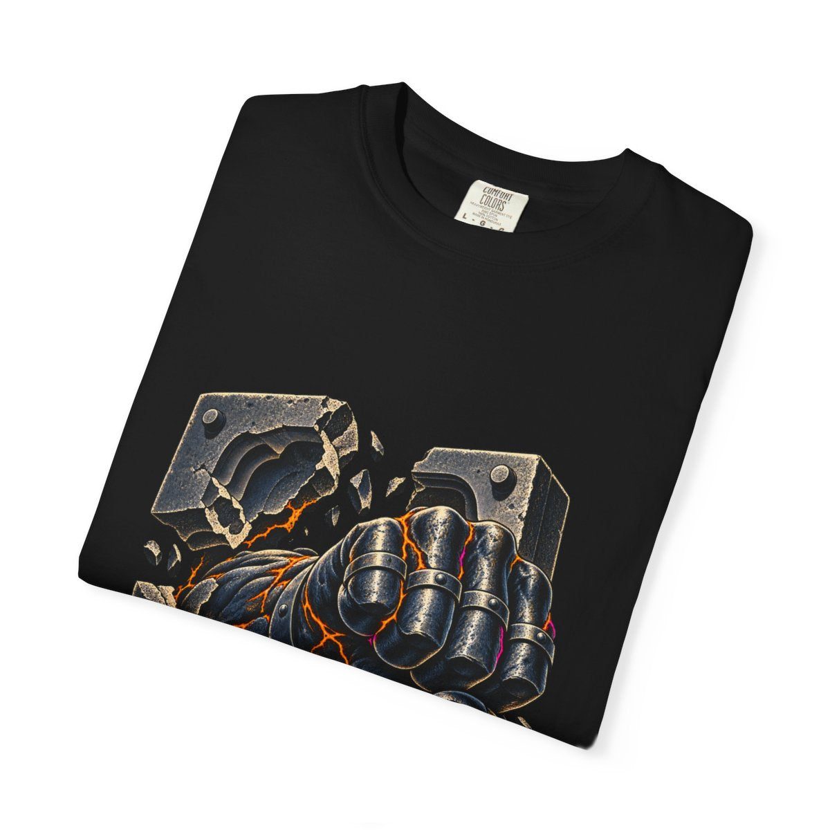 Break the Mold Tee folded front print detail