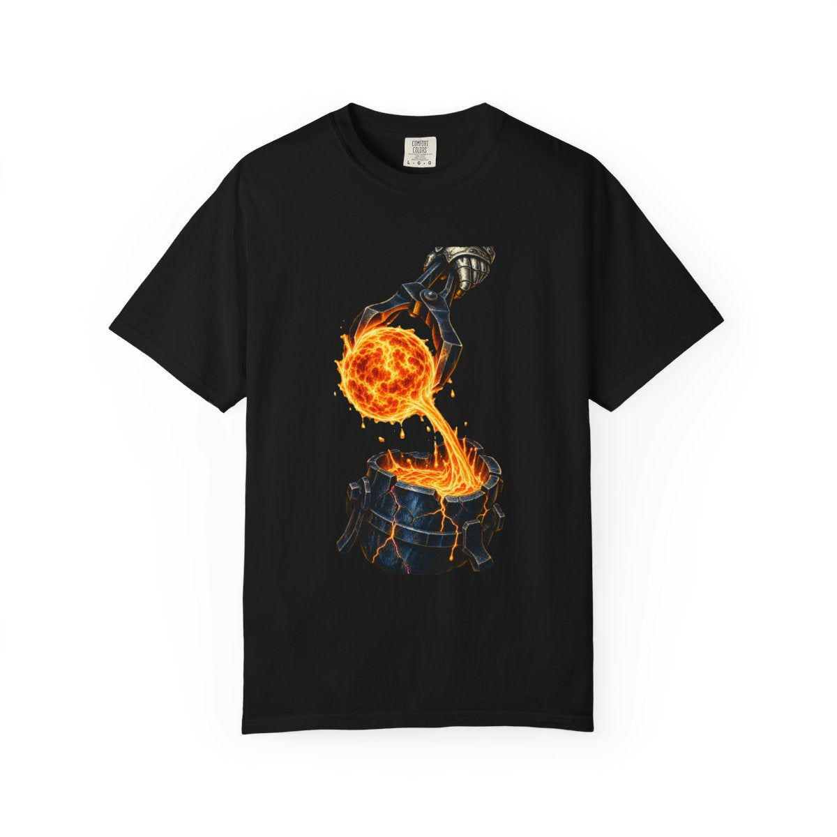 Catch the Sun Tee large front print on a Black Comfort Colors 1717 tee