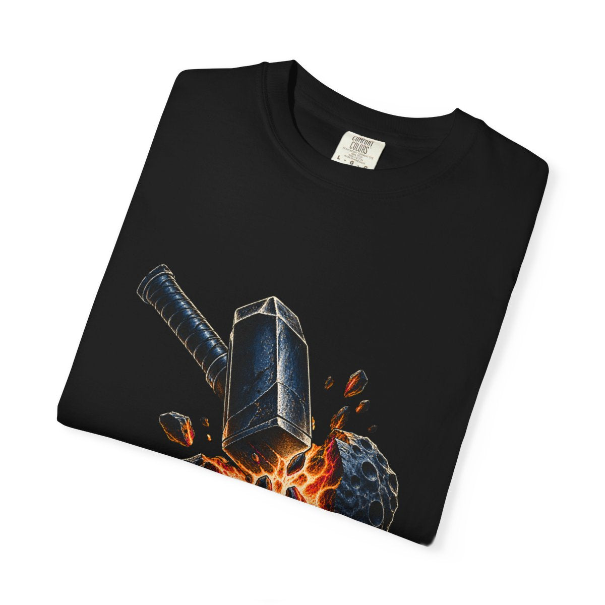 Hammerfall Tee folded front print detail