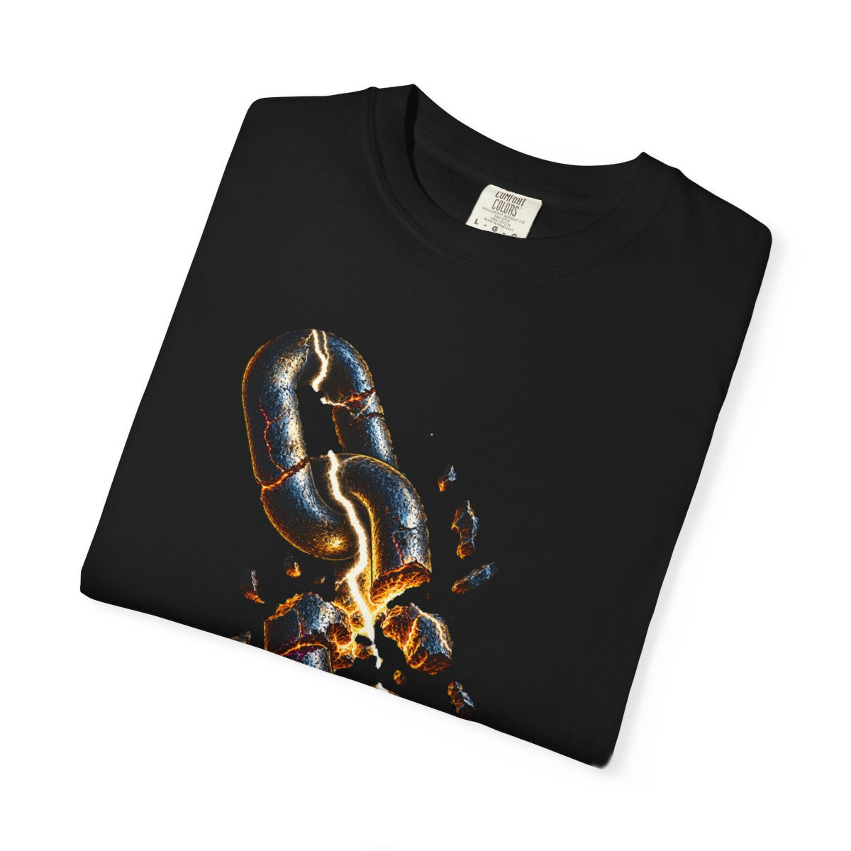 Storm Chain Tee folded front print detail