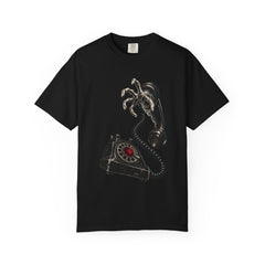Caller Unknown Tee large front print on a Black Comfort Colors 1717 tee