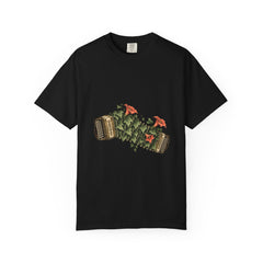 Accordion Ivy Tee large front print on a Black Comfort Colors 1717 tee
