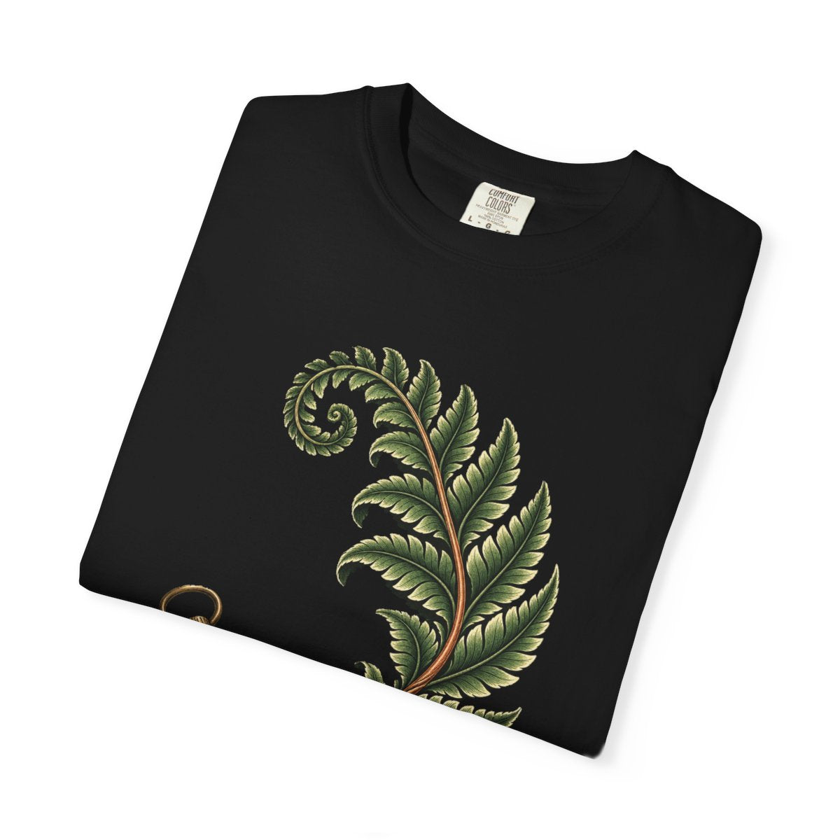 Compass Fern Tee folded front print detail