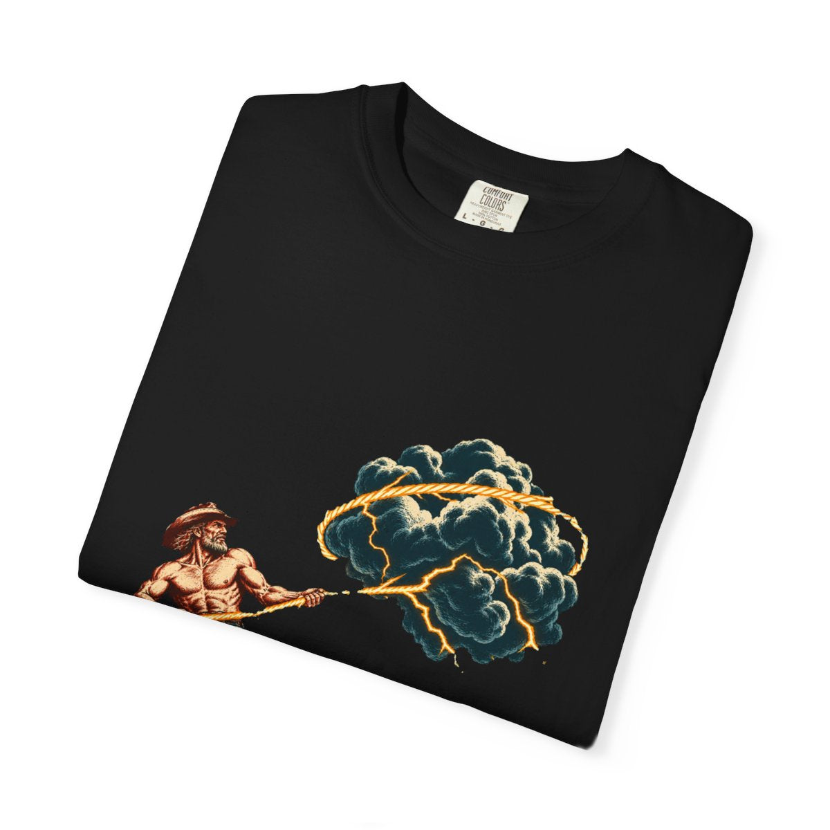 Storm Lasso Tee folded front print detail