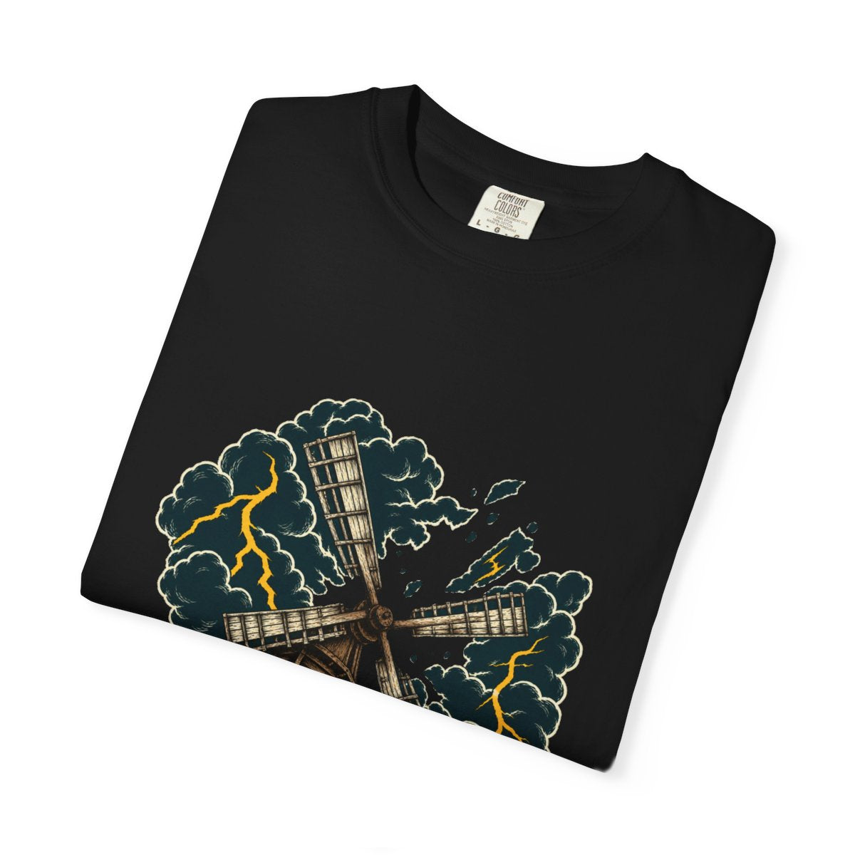 Windmill Duel Tee folded front print detail