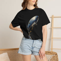 Cut the Mooring Tee worn Printify context view on a Black Comfort Colors 1717 tee