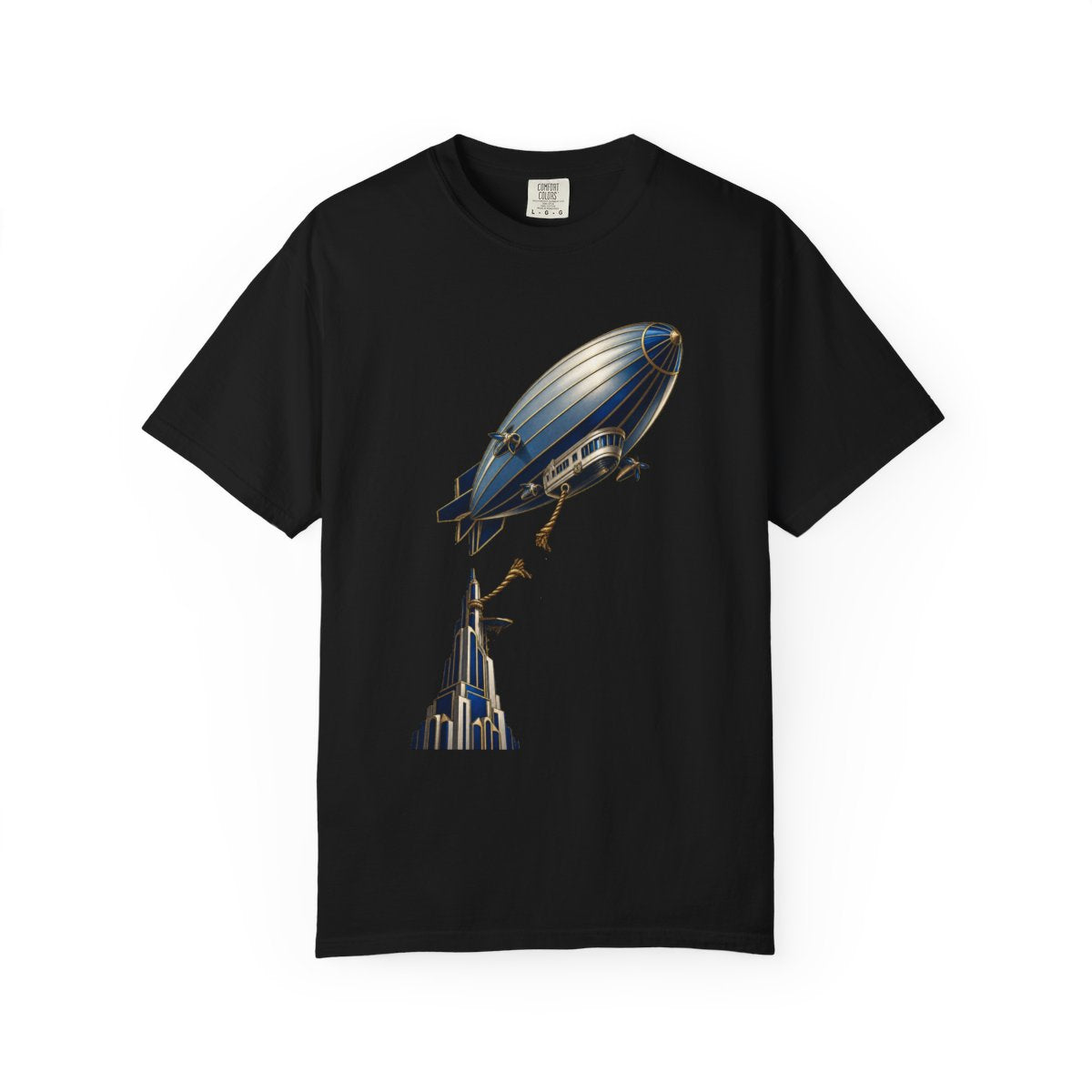 Cut the Mooring Tee large front print on a Black Comfort Colors 1717 tee