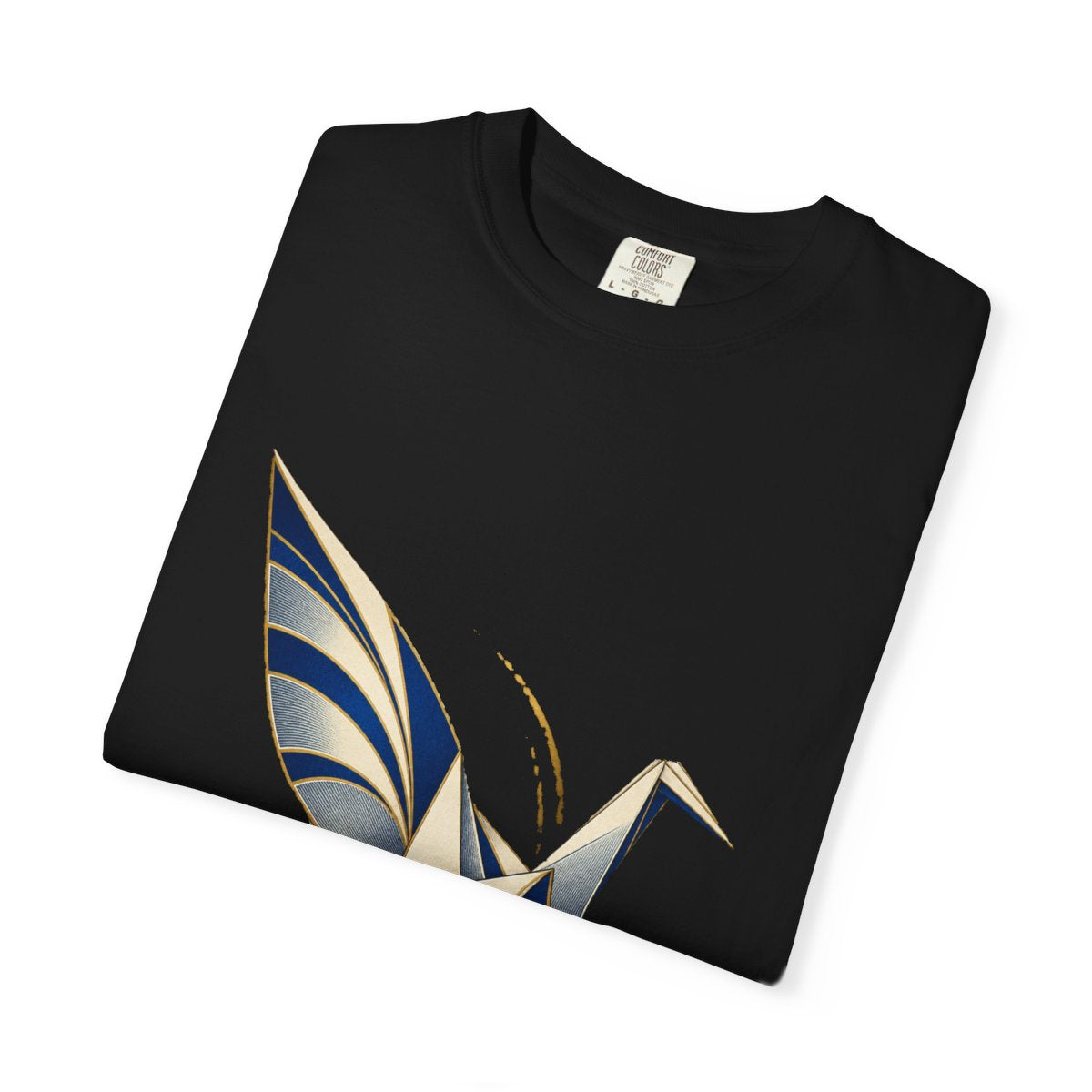 Paper Crane Tee folded front print detail