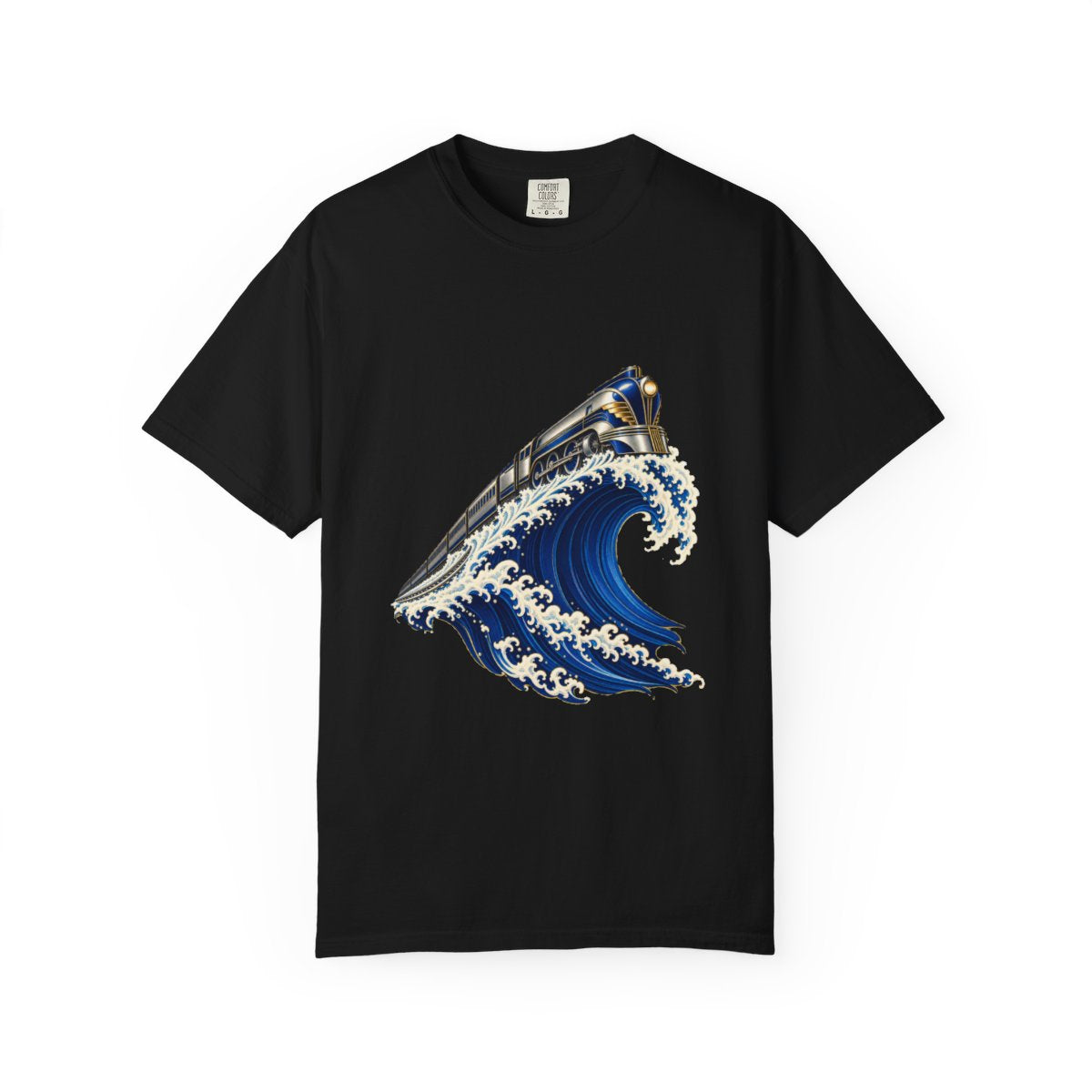 Ride the Wave Tee large front print on a Black Comfort Colors 1717 tee