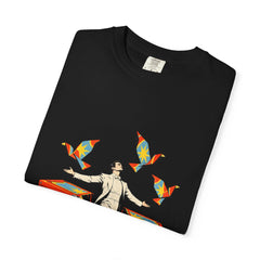Split Box Tee folded front print detail