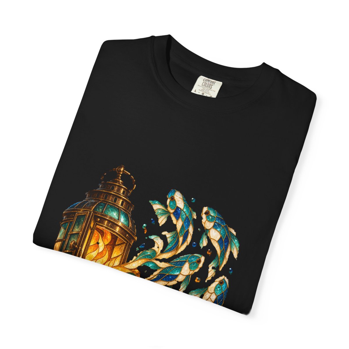 Lantern Release Tee folded front print detail