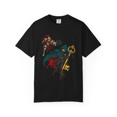 Stolen Key Tee large front print on a Black Comfort Colors 1717 tee