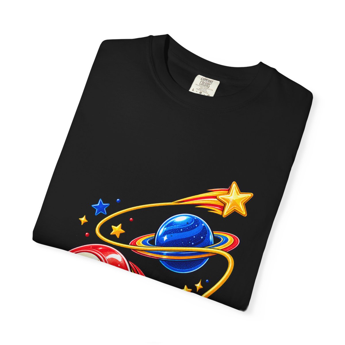 Comet Yo-Yo Tee folded front print detail