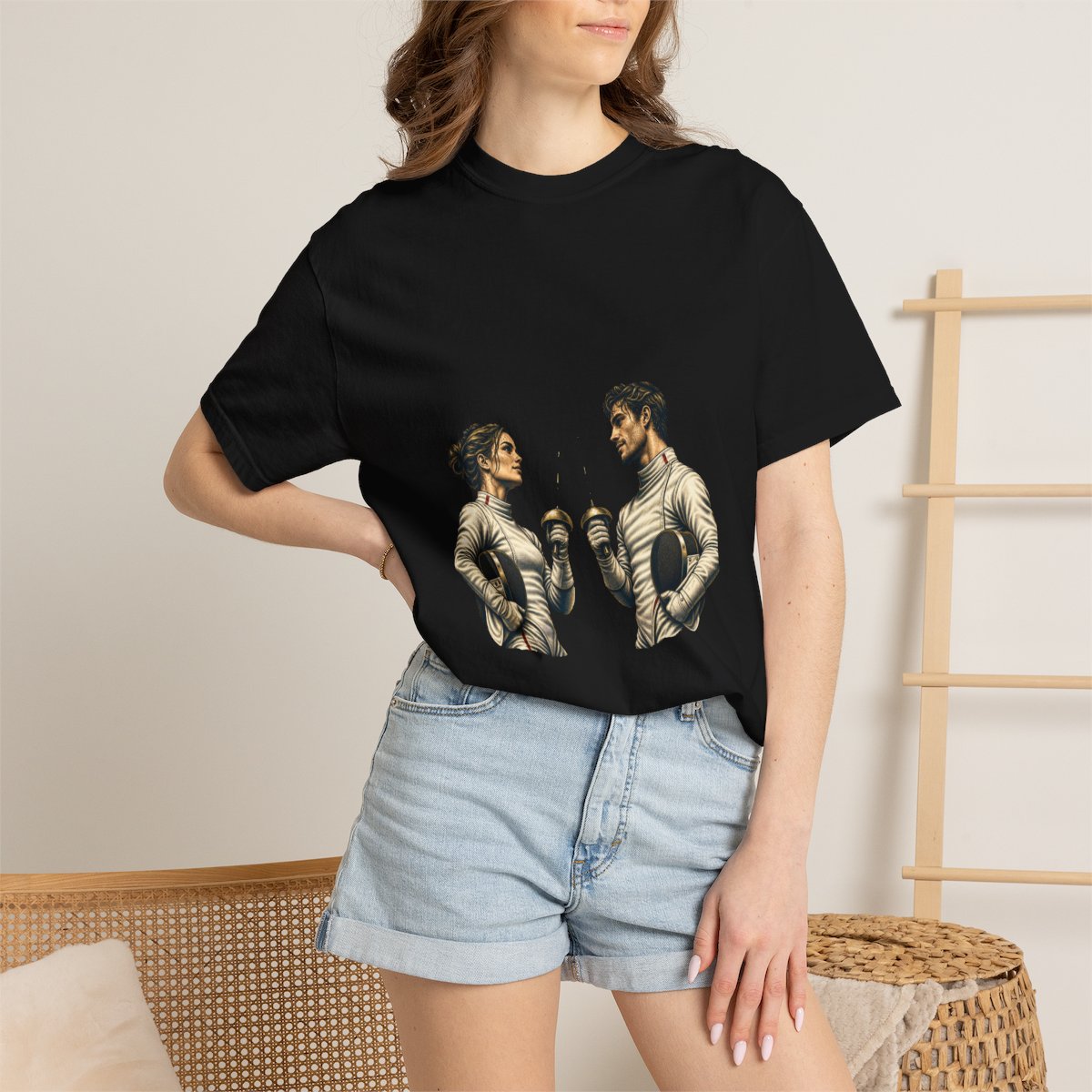 Final Salute Tee worn Printify context view on a Black Comfort Colors 1717 tee