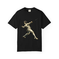 Foil Break Tee large front print on a Black Comfort Colors 1717 tee